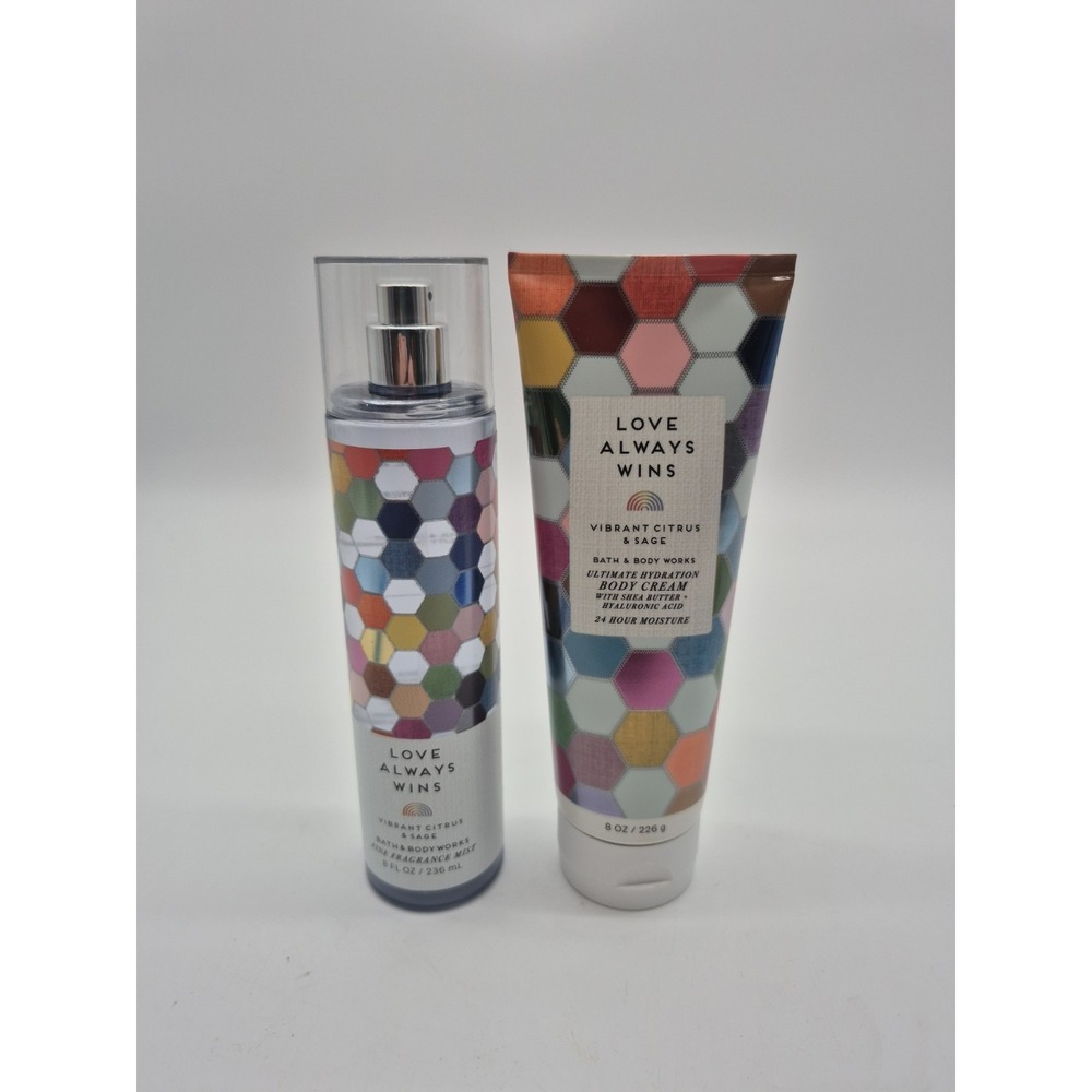 Bath and Body Works Love Always Wins Fine Fragrance Mist and Body Cream Set